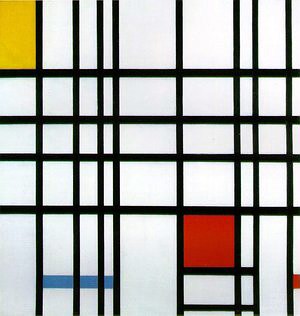 Mondriaan Composition with Yellow Blue and Red