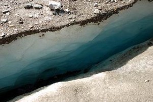 Grossglockner glacier crack in ice